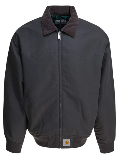 Carhartt Black Grey Nylon Santa Fe Alumni Jacket