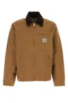 Carhartt Detroit Cotton Canvas Zip Jacket In Brown