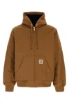 Carhartt Active Jacket With Hood And Pockets In Brown