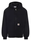 Carhartt Organic Cotton Hooded Blazer Kangaroo Pockets In Black