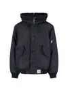 Carhartt Hooded Jacket With Drawstring And Pockets In Black
