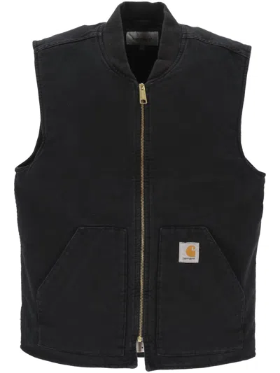 Carhartt Wip Jackets In Black Stone Canvas