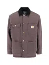 Carhartt Relaxed Fit Jacket Contrast Collar In Brown