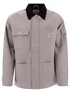 Carhartt Wip Waterproof Grey Jacket With Velvet Collar In Grey