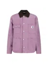 Carhartt Casual Jacket With Contrast Collar And Pockets In Purple