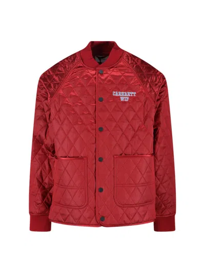 Carhartt Alumni Liner Quilted Ribbed Cuffs Front Pockets In Red