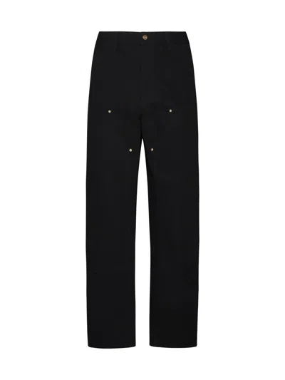 Carhartt Double Knee Organic Cotton Denim Jeans In Black Rinsed