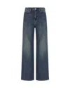 Carhartt Jane Denim Trousers With Belt Loops And Pockets In Blue