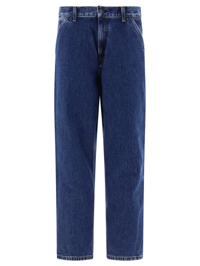Carhartt Single-knee Straight-leg Jeans In Blue