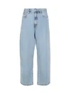 Carhartt Wide Leg Cotton Blend Denim Trousers In Landon Pant