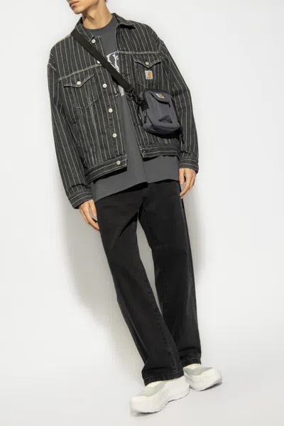 Carhartt Orlean Stripe-pattern Denim Jacket In Black