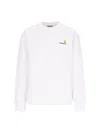 Carhartt White American Script Cotton Blend Sweatshirt In Whiite