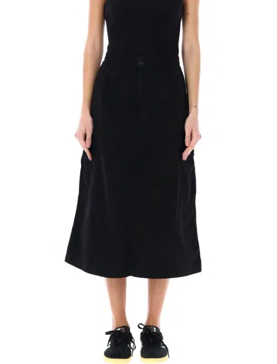 Carhartt Black Jet Midi Skirt In Black Rinsed
