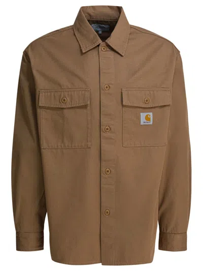 Carhartt Wip "kelly" Overshirt Jacket In Brown