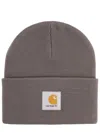Carhartt Wip Logo Patch Beanie In Brown