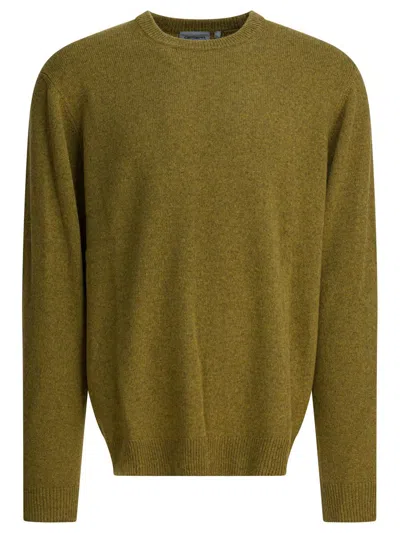 Carhartt Crew Neck Long Sleeve Ribbed Knitwear In Green