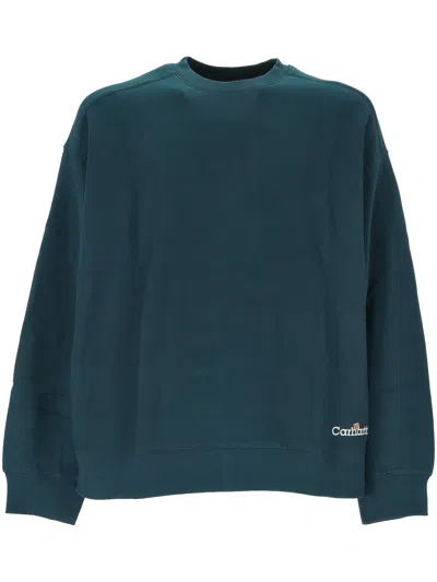 Carhartt Wip Label Script Balloon Cut Sweatshirt In Green