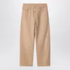 Carhartt Og Single Knee Printed Straight-leg Organic Cotton-canvas Trousers In Nude