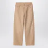 Carhartt Og Single Knee Printed Straight-leg Organic Cotton-canvas Trousers In Nude