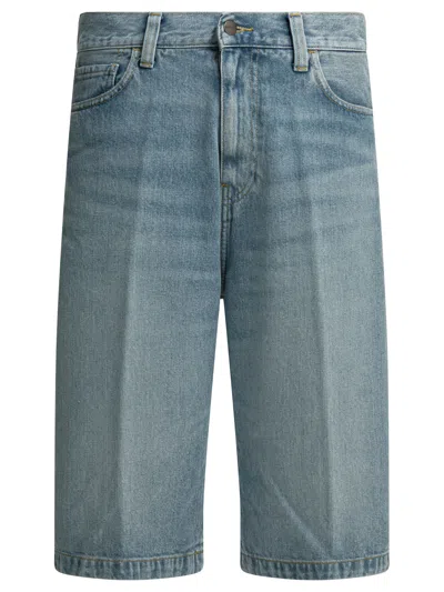 Carhartt Wip Landon Oversized Denim Shorts In Silver