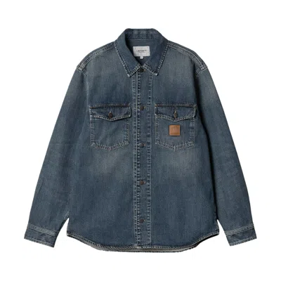 Pre-owned Carhartt Wip Lincoln Shirt Jacket 'blue' | Men's Size M