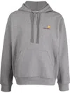 Carhartt Wip Hooded American Script Sweatshirt In Gray