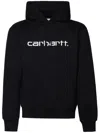 Carhartt Wip Logo Embroidered Drawstring Hoodie In Black