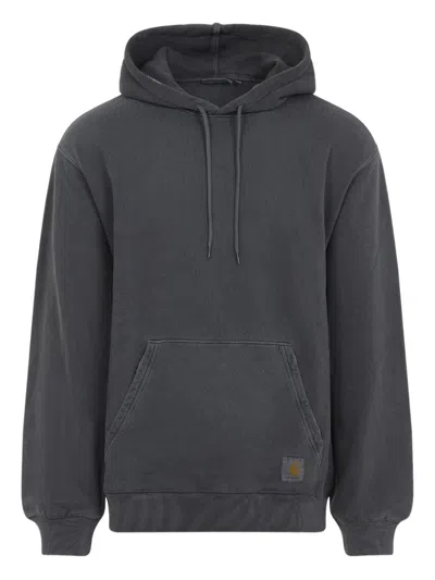Carhartt Wip Logo Cotton Hoodie In Gray