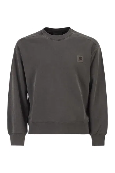 Carhartt Wip Logo Cotton Sweatshirt In Gray