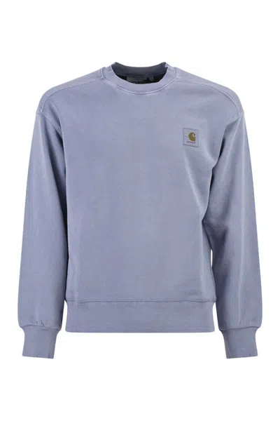 Carhartt Wip Logo Cotton Sweatshirt In Blue
