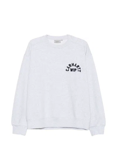 Carhartt Wip Logo Cotton Sweatshirt In White