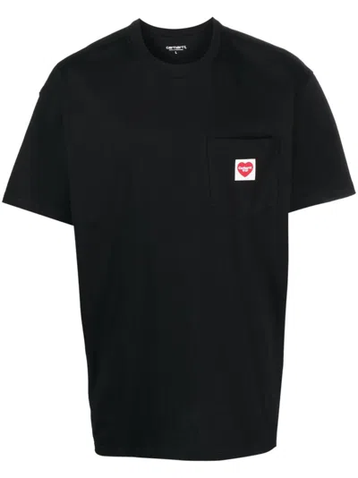 Carhartt Wip Short-sleeve Logo T-shirt In Black