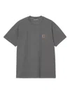 Carhartt Cotton T-shirt With Logo And Short Sleeves In Gray