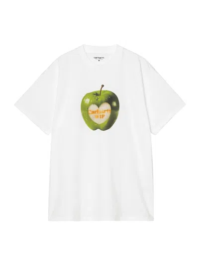 Carhartt Wip Logo Cotton T-shirt In White