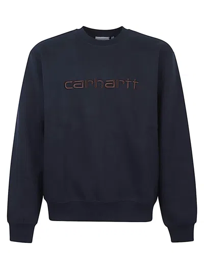 Carhartt Wip Logo Crewneck Sweatshirt In Black