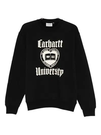 Carhartt Wip Logo Crewneck Sweatshirt In Black