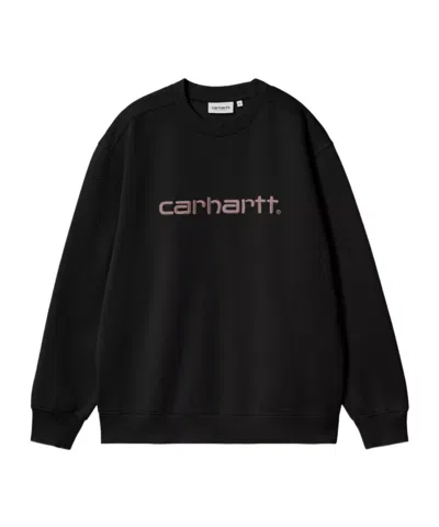 Carhartt Wip Logo Crewneck Sweatshirt In Black