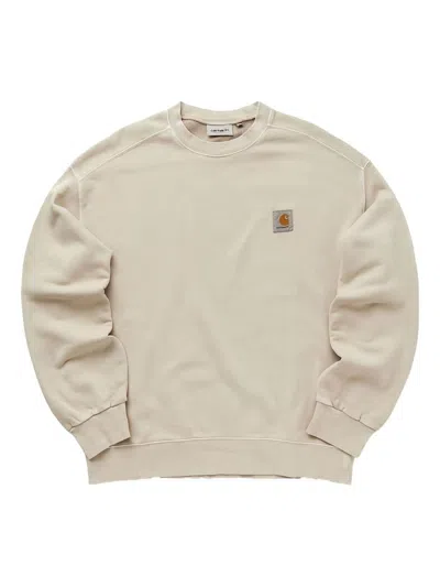 Carhartt Wip Logo Crewneck Sweatshirt In Neutral