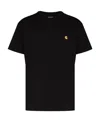 Carhartt Short Sleeve Chase T Shirt Dark Navy Gold In Black