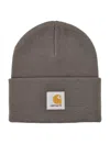 Carhartt Wip Logo Patch Beanie In Gray