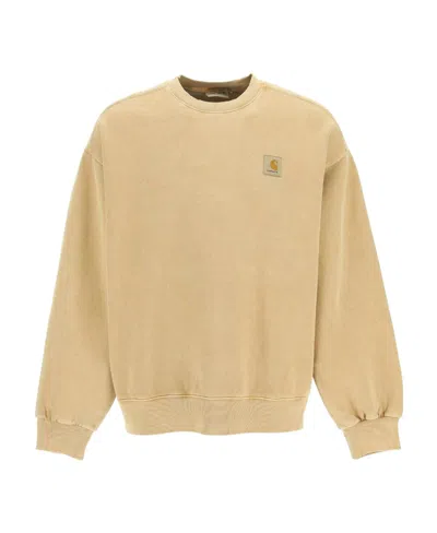 Carhartt Wip Logo Patch Long-sleeved Sweatshirt In Brown