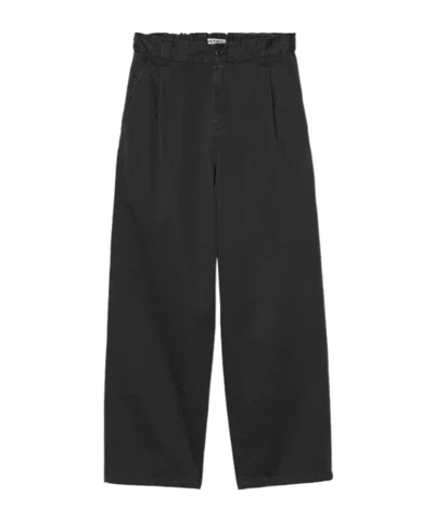 Carhartt Wip Logo Patch Straight-leg Trousers In Black