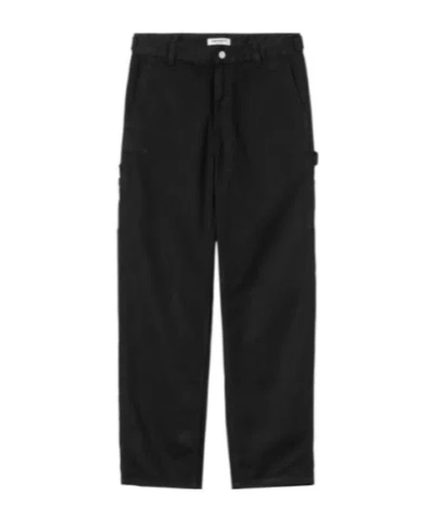 Carhartt Wip Logo-patch Trousers In Black