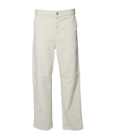 Carhartt Wip Logo-patch Trousers In White