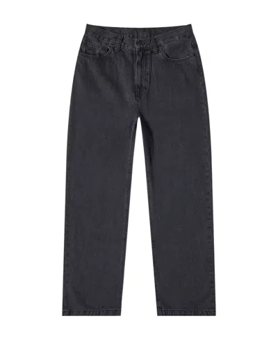 Carhartt Wip Logo Patch Wide Leg Jeans In Black