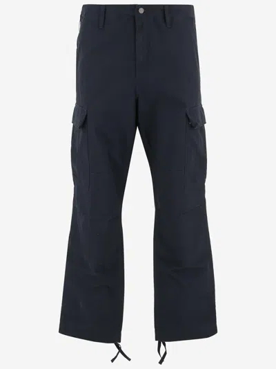 Carhartt Wip Logo-detailed Cotton Cargo Pants In Blue