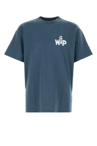 Carhartt Wip Logo-embroidered Organic Cotton T-shirt In Blue