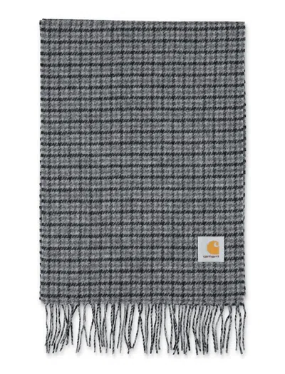 Carhartt Wip Lowis Checked Scarf In Gray