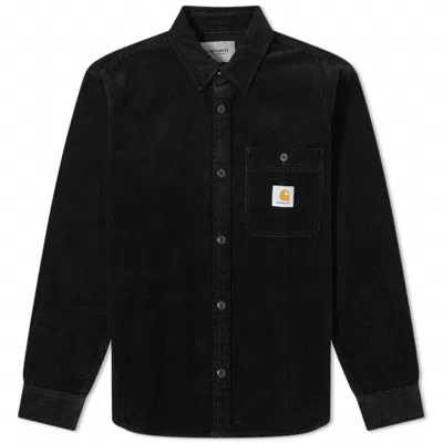 Carhartt Work In Progress Flint Corduroy Button-up Shirt In Black