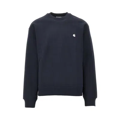 Carhartt Wip Mack Logo Embroidered Sweatshirt For Men In Blue